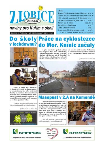 Obálka e-magazínu Zlobice – noviny pro Kuřim a okolí 4/2021