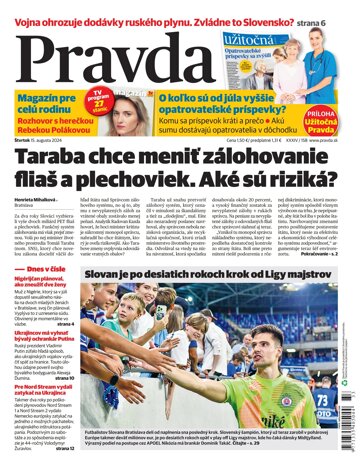 Obálka e-magazínu Pravda 15. 8. 2024