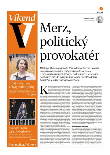 Obálka e-magazínu Hospodářské noviny - příloha Víkend 052 - 14.3.2025 Víkend