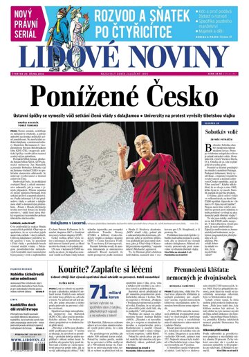 Obálka e-magazínu Lidové noviny 20.10.2016