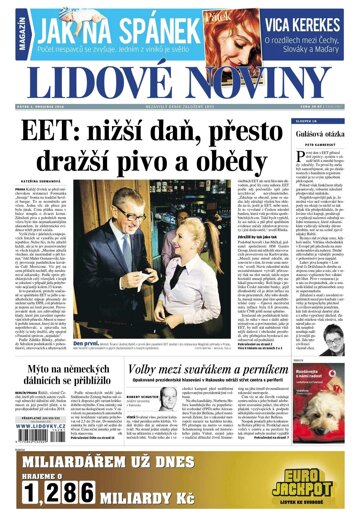 Obálka e-magazínu Lidové noviny 2.12.2016