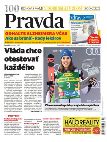 Obálka e-magazínu Pravda 19. 10. 2020