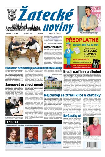 Obálka e-magazínu Žatecké noviny 7/2016