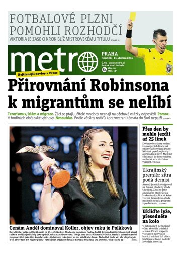 Obálka e-magazínu deník METRO 11.4.2016