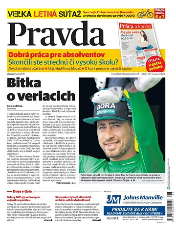 Obálka e-magazínu Pravda 9. 7. 2019