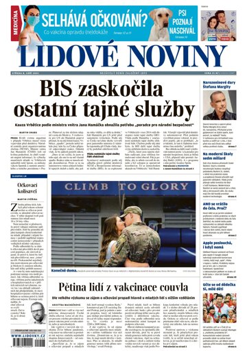 Obálka e-magazínu Lidové noviny 8.9.2021