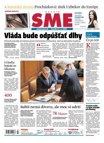 Obálka e-magazínu SME 17.1.2018