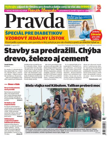 Obálka e-magazínu Pravda Dennik 16. 8. 2021