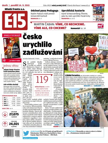 Obálka e-magazínu E15 14.9.2015