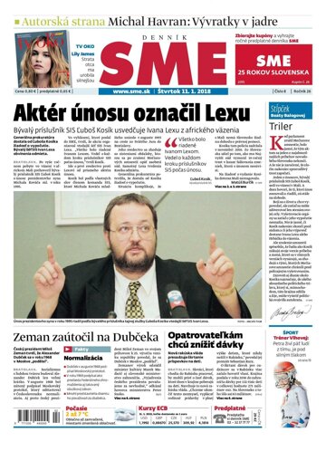 Obálka e-magazínu SME 11.1.2018