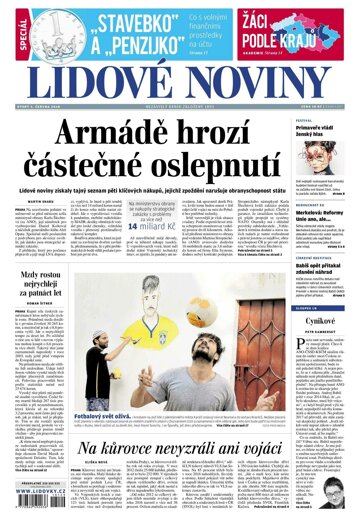 Obálka e-magazínu Lidové noviny 5.6.2018