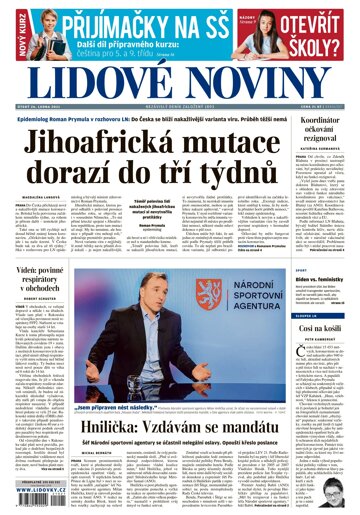 Obálka e-magazínu Lidové noviny 26.1.2021