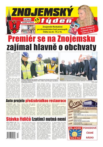 Obálka e-magazínu Znojemský týden 13/2017