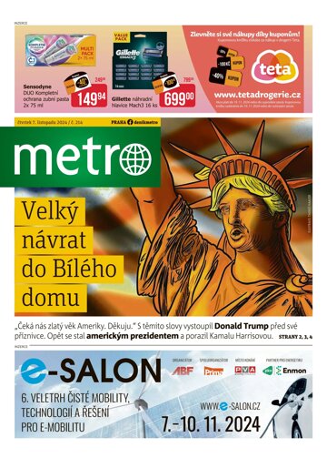 Obálka e-magazínu deník METRO 7.11.2024