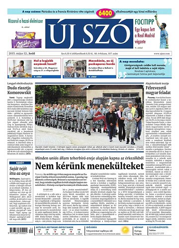 Obálka e-magazínu Új Szó 12.5.2015