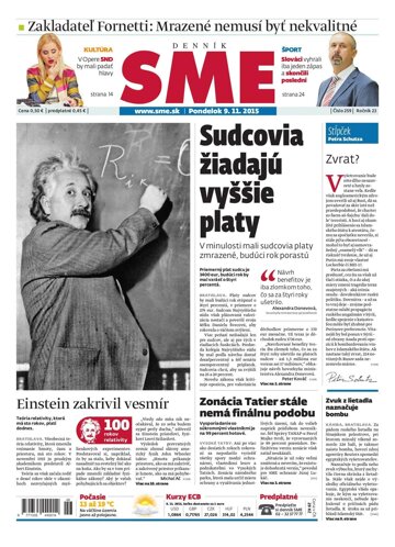 Obálka e-magazínu SME 9.11.2015