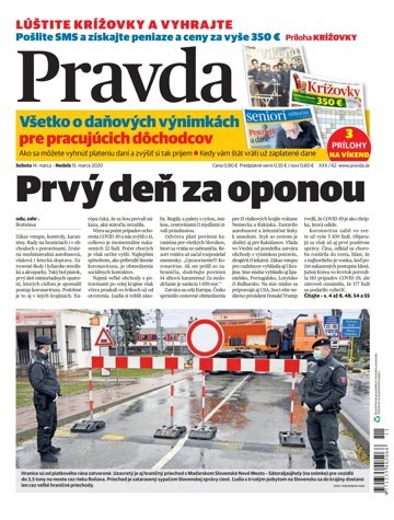 Obálka e-magazínu Pravda 14. 3. 2020