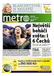 Obálka e-magazínu deník METRO 4.3.2014