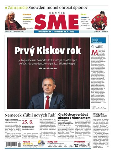 Obálka e-magazínu SME 15.6.2015