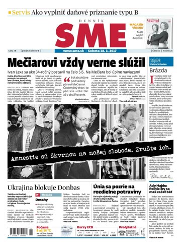 Obálka e-magazínu SME 18.3.2017