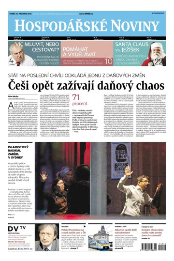 Obálka e-magazínu Hospodářské noviny 244 - 16.12.2014