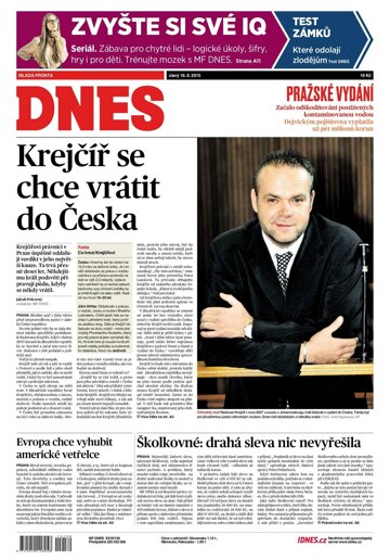 Obálka e-magazínu MF Dnes 16.6.2015