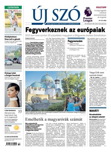 Obálka e-magazínu Új Szó 9.8.2016