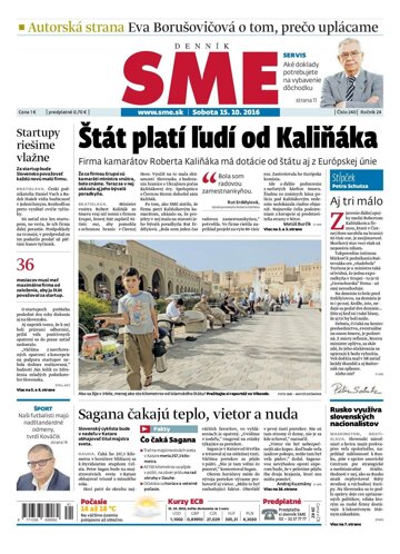 Obálka e-magazínu SME 15.10.2016