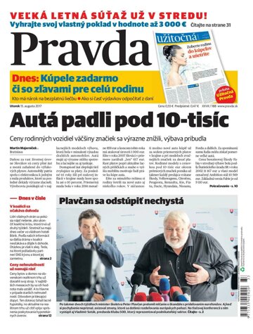 Obálka e-magazínu Pravda 15. 8. 2017