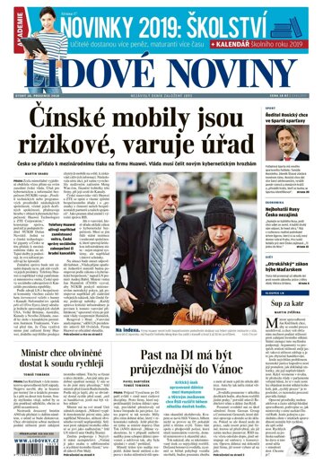 Obálka e-magazínu Lidové noviny 18.12.2018