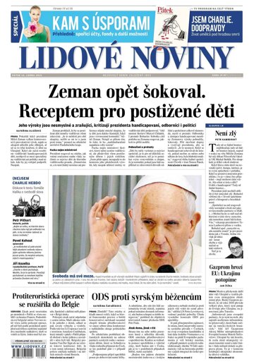 Obálka e-magazínu Lidové noviny 16.1.2015