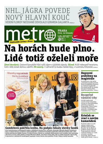 Obálka e-magazínu deník METRO 29.11.2016