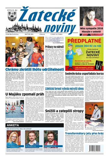 Obálka e-magazínu Žatecké noviny 8/2016