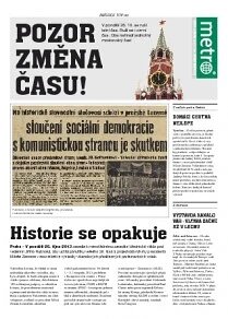 Obálka e-magazínu deník METRO 25.10.2013