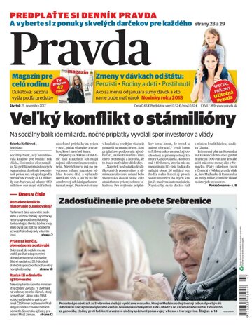 Obálka e-magazínu Pravda 23.11.2017