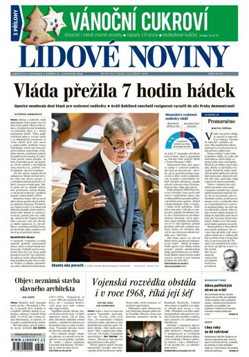 Obálka e-magazínu Lidové noviny 24.11.2018