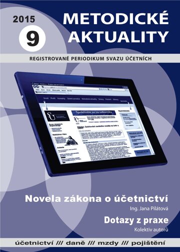 Obálka e-magazínu Metodické aktuality Svazu účetních 9/2015