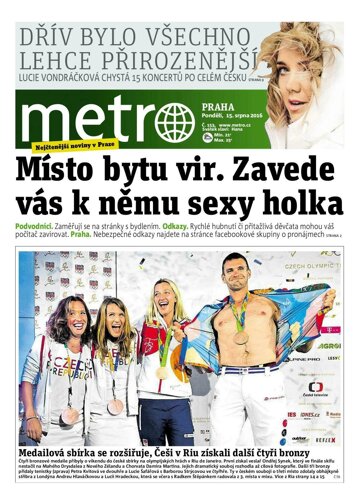 Obálka e-magazínu deník METRO 15.8.2016