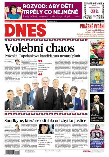 Obálka e-magazínu MF Dnes 8.11.2017