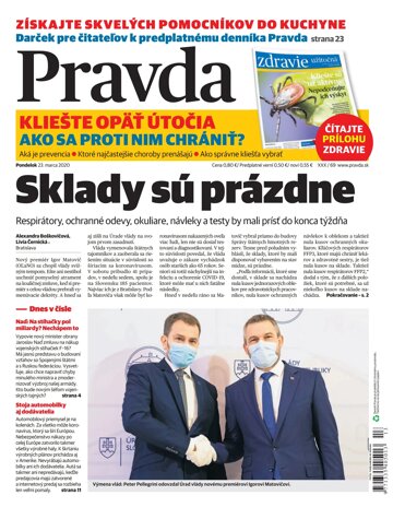 Obálka e-magazínu Pravda 23. 3. 2020