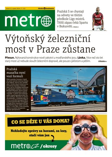 Obálka e-magazínu deník METRO 13.8.2024