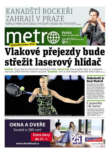 Obálka e-magazínu deník METRO 22.1.2016