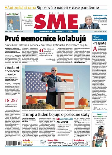 Obálka e-magazínu SME 3.11.2020.