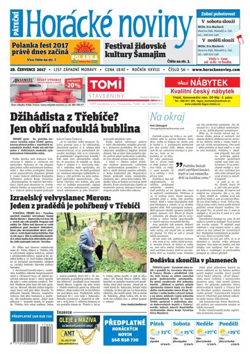 Obálka e-magazínu Horácké Noviny Pátek 28.7.2017 č. 056