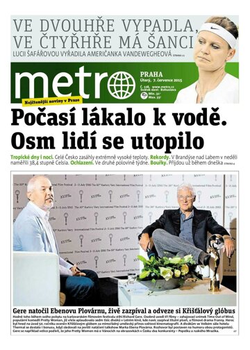 Obálka e-magazínu deník METRO 7.7.2015