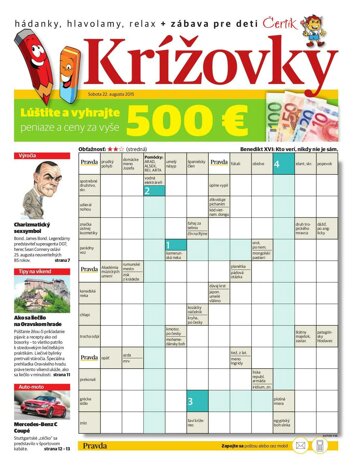 Obálka e-magazínu Krížovky 22. 8. 2015