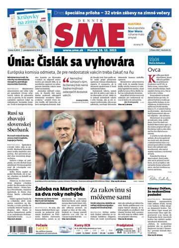 Obálka e-magazínu SME 18.12.2015