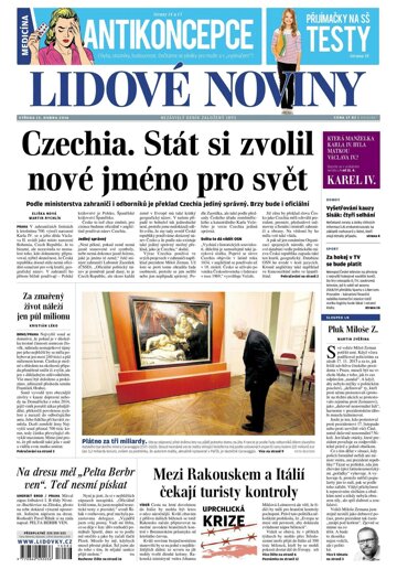 Obálka e-magazínu Lidové noviny 13.4.2016