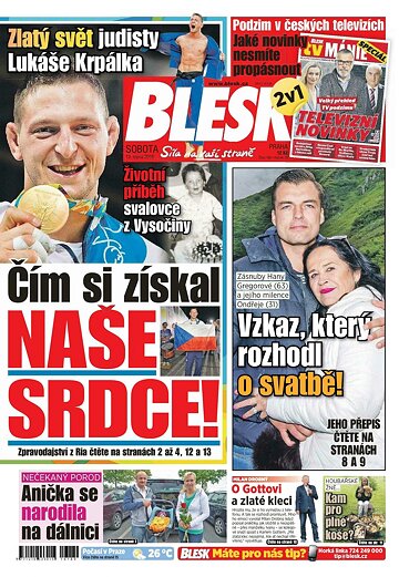 Obálka e-magazínu Blesk 13.8.2016