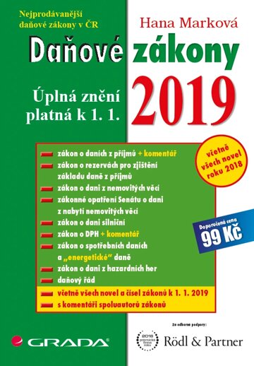 Obálka knihy Daňové zákony 2019